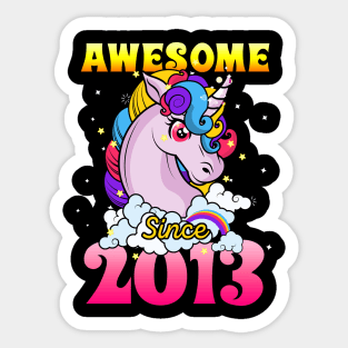 Funny Awesome Unicorn Since 2013 Cute Gift Sticker